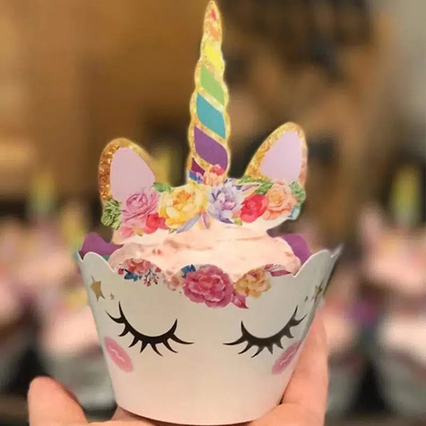 Unicorn      12pcs Unicorn Cake Cup+12pcs Unicorn Flag